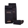 Черный пакет для кофейных зерен с плоским дном 250г с застежкой-молнией клапана
