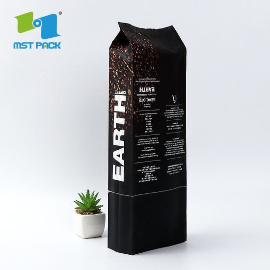 1 кг 35 унций кофе с плоским дном для кафе подгонянный мешок из PLA Biodegrabale
