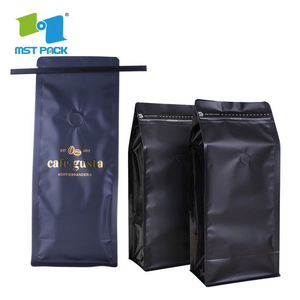 Экологичный пластиковый пластиковый пакет для кофе с алюминиевой фольгой с плоским дном и односторонним клапаном